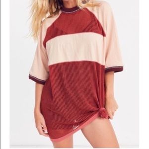 Oversized Sporty Tee With Mesh Detail